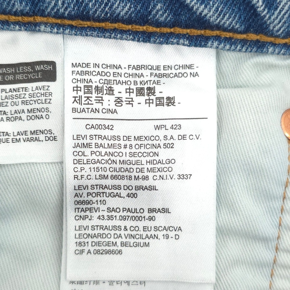 Levi's 512 Mens Slim Taper Jeans 34x32 Blue Red Reflective Side Stripe - Picture 6 of 12